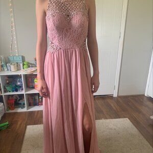 Long Pink Prom Dress